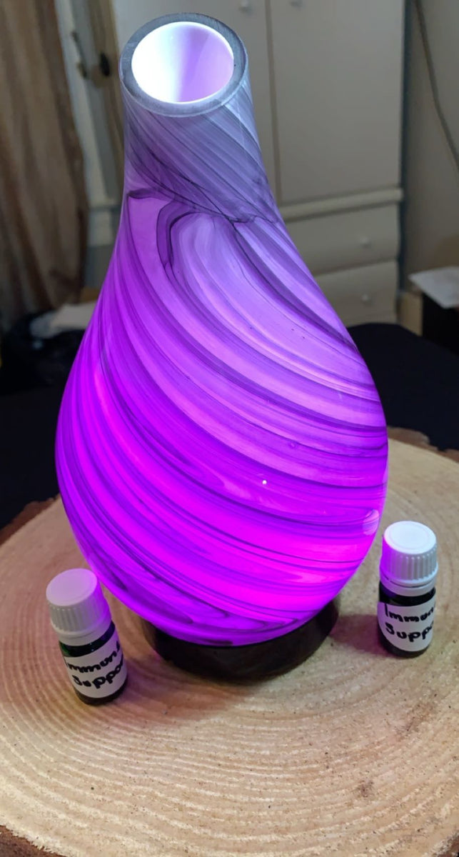 Essential Oil Diffuser 120ml Ultrasonic Aromatherapy Diffuser with Handmade  Glass BPA Free Waterless Auto-Off, 4 Timer Setting 7 Colors Changed LED